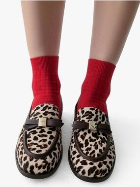 Kate Spade New York Deco Bow Loafers – Leopard Haircalf | Size 8 | NIB